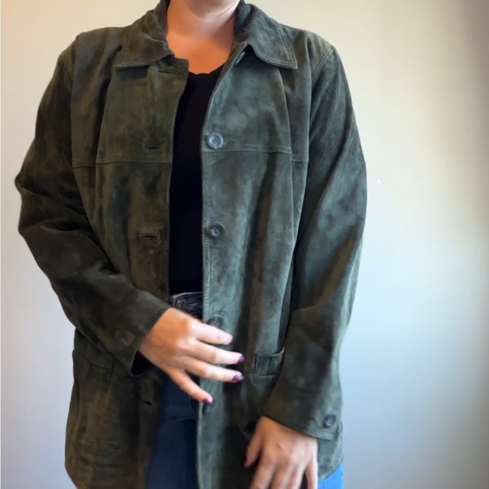 Dark Green 100% Genuine Leather  Jacket